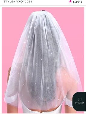David's Bridal - Xo Fetti- White Two-Tier Tulle Veil with Scattered Rhinestones